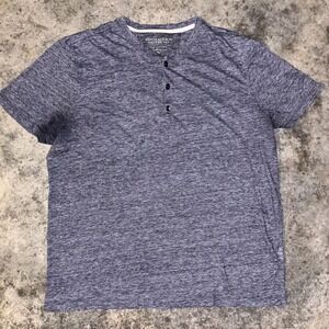 Vintage Banana Republic Henley Shirt Men XL Gray Stretch Wide Strap Tailored Fit